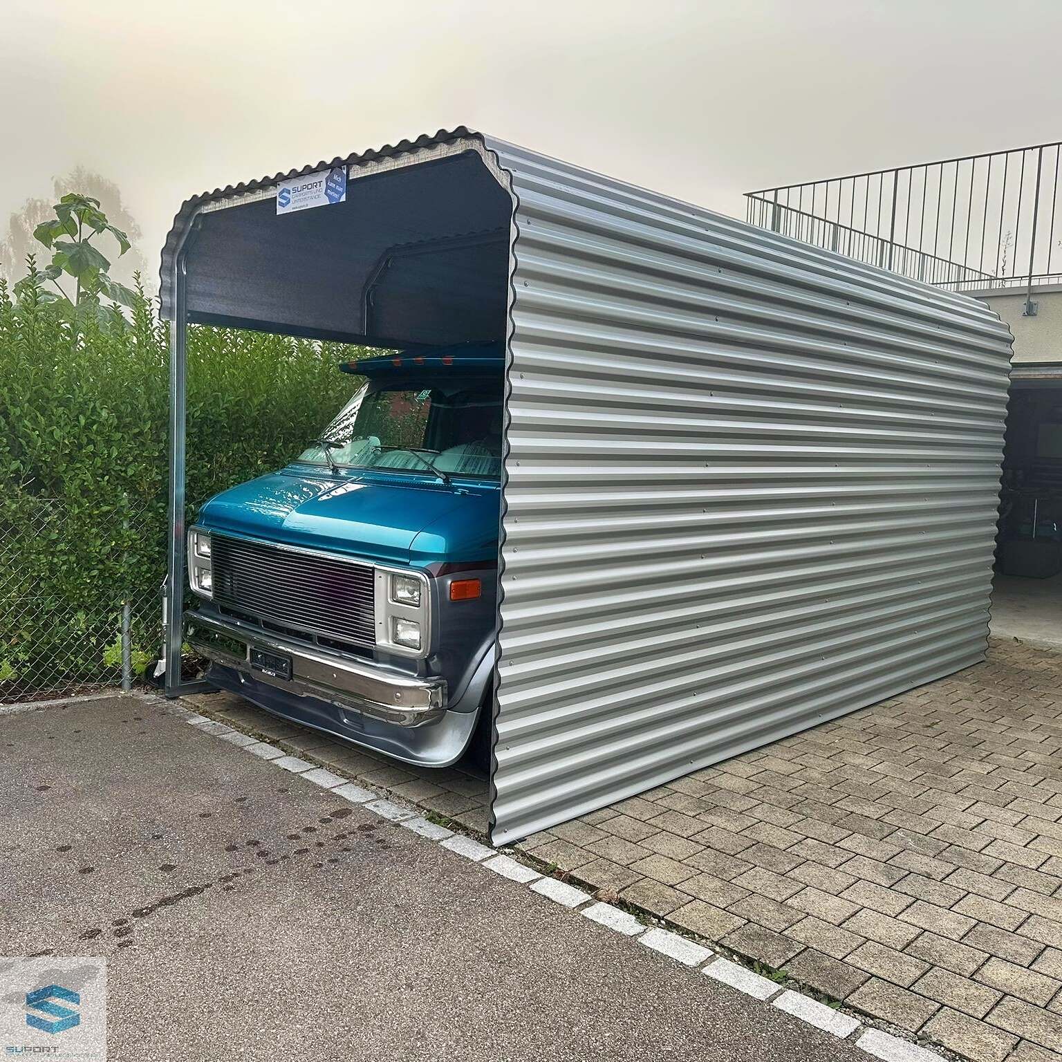 Mietunterstand-Classic-Weissaluminium